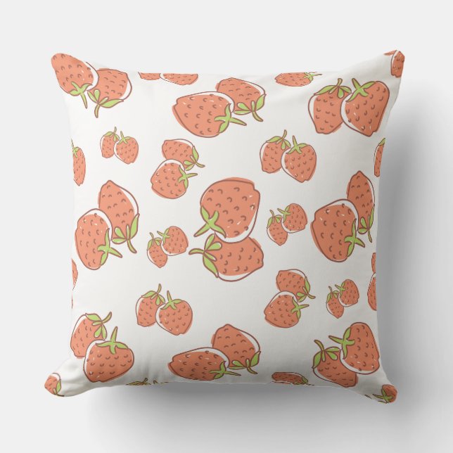 Pretty Strawberry classic trendy artwork pink Throw Pillow (Front)