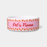 Pretty Strawberry Cream Pattern Personalized Bowl<br><div class="desc">This pretty, girly design for foodies or lovers of fruit has a strawberry pattern that's done with a gradient / watercolor effect. The strawberries rest on a light pink, slightly mottled background. There's a pink banner where you can add your personal details in elegant red cursive. If you love strawberries,...</div>