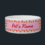 Pretty Strawberry Cream Pattern Personalized Bowl<br><div class="desc">This pretty, girly design for foodies or lovers of fruit has a strawberry pattern that's done with a gradient / watercolor effect. The strawberries rest on a light pink, slightly mottled background. There's a pink banner where you can add your personal details in elegant red cursive. If you love strawberries,...</div>