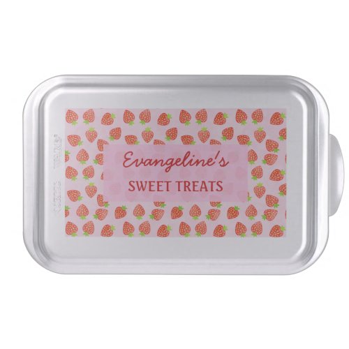 Pretty Strawberry Cream Pattern Personalized Cake Pan