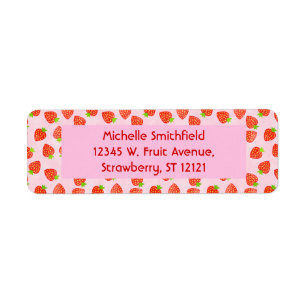 Pretty Strawberry Cream Pattern Personalized Label