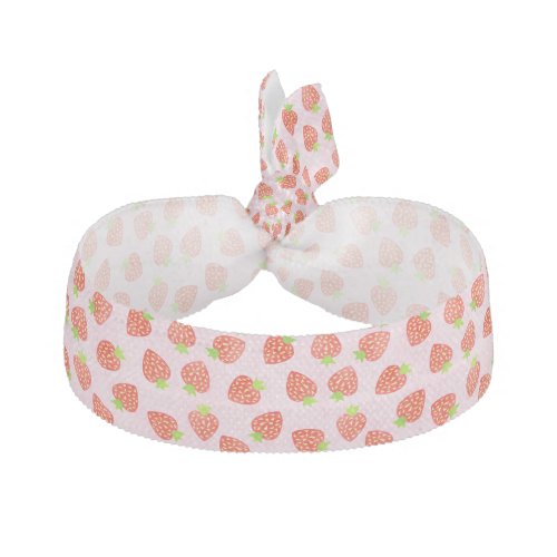 Pretty Strawberry Cream Pattern Ribbon Hair Tie