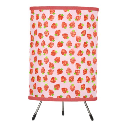 Pretty Strawberry Cream Pattern Tripod Lamp