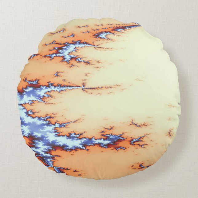 PRETTY STREAM WATER ROUND PILLOW (Front)