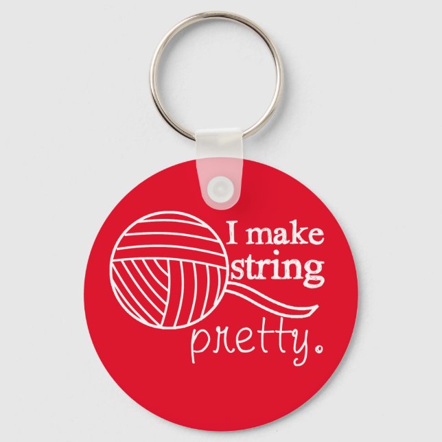 Pretty String/Yarn {Dark} Keychain (Front)
