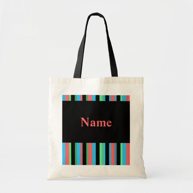 Pretty Striped Budget Tote Bag Template - Pink (Front)