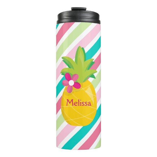 Pretty Striped pineapple Thermal Tumbler (Front)