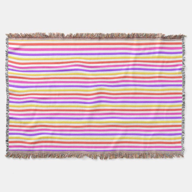 Pretty Striped Throw Blanket (Front)