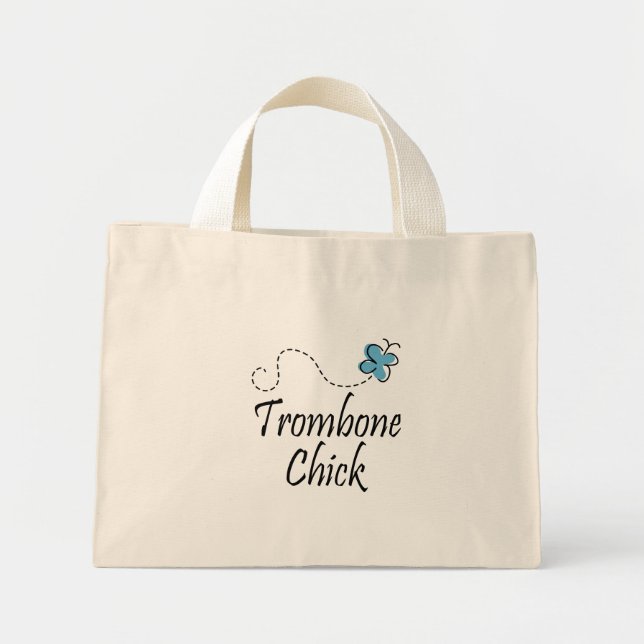 Pretty Striped Trombone Tote Bag (Front)