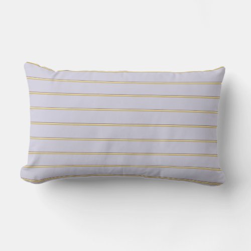 Pretty stripes in natural colors on lilac lumbar pillow