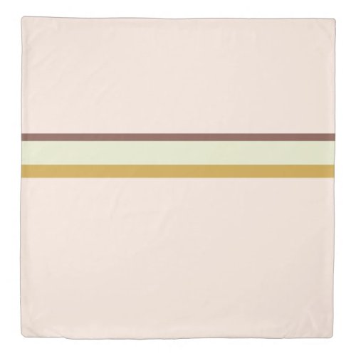 Pretty stripes in natural colors on pale pink duvet cover