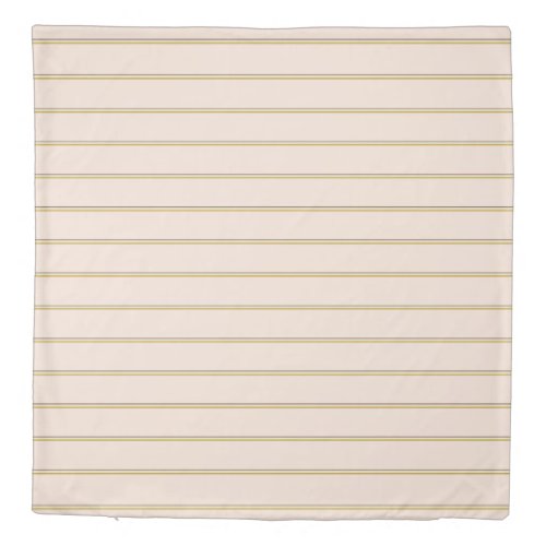 Pretty stripes in natural colors on pale pink duvet cover