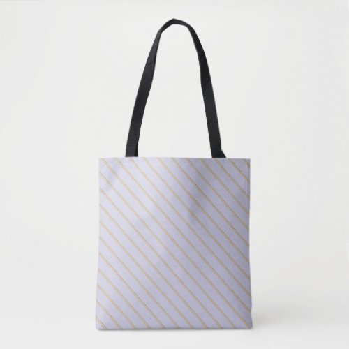 Pretty stripes natural colors on pale blue lilac tote bag