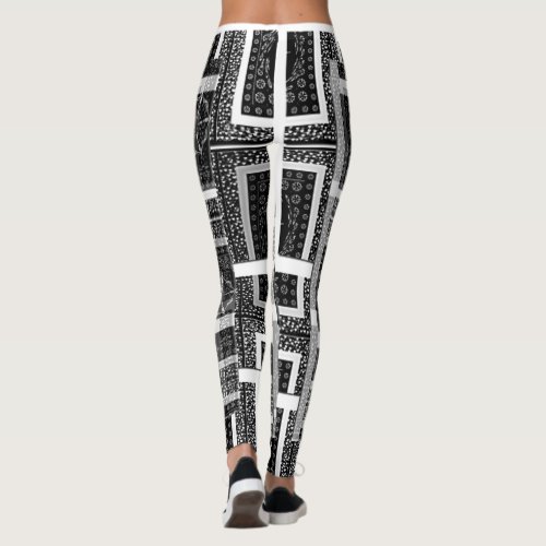 Pretty stunning black  white nice pattern design leggings