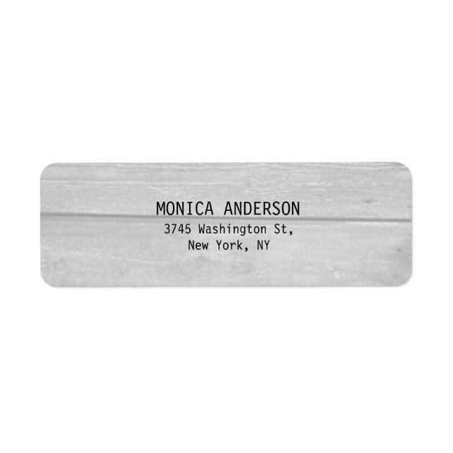 Pretty Stylish Gray Wood Plain Modern Label (Front)