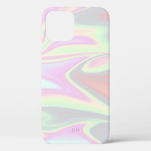 Pretty stylish modern elegant chick holographic iPhone 12 case