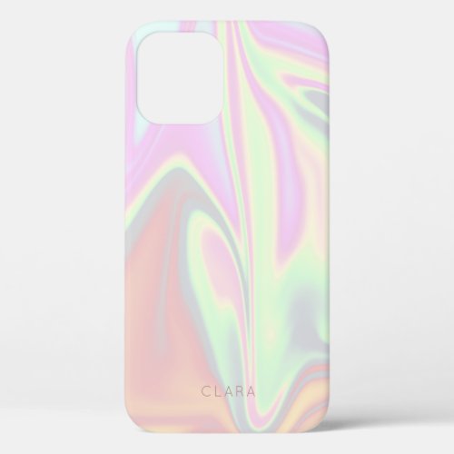 Pretty stylish modern elegant chick holographic iPhone 12 case