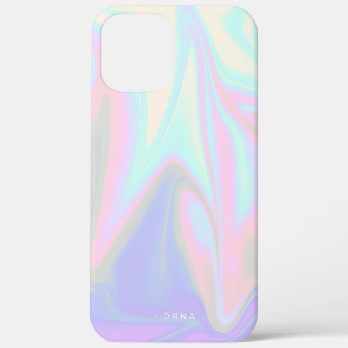 Pretty stylish modern elegant chick holographic iPhone 12 pro max case