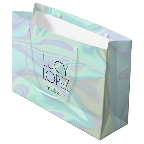 Pretty stylish modern elegant chick holographic large gift bag
