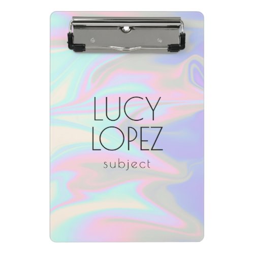 Pretty stylish modern elegant chick holographic mini clipboard