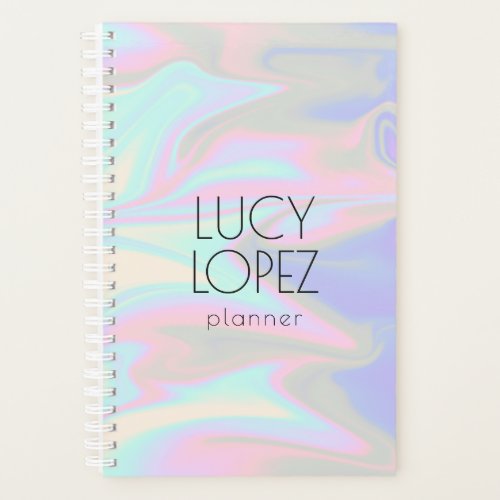 Pretty stylish modern elegant chick holographic planner