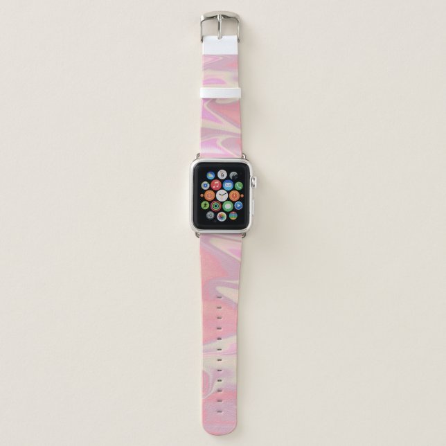 Pretty stylish modern elegant pink marble  apple watch band (Front)