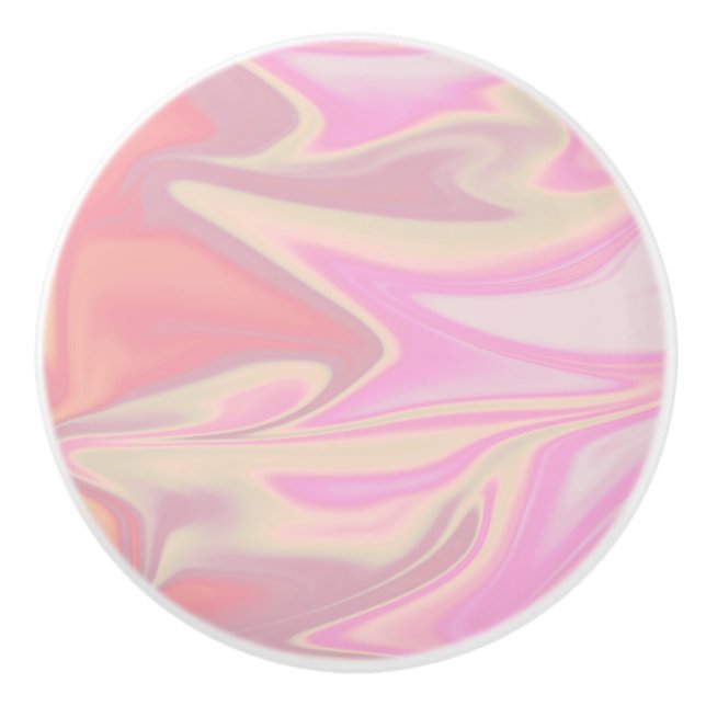 Pretty stylish modern elegant pink marble  ceramic knob (Front)