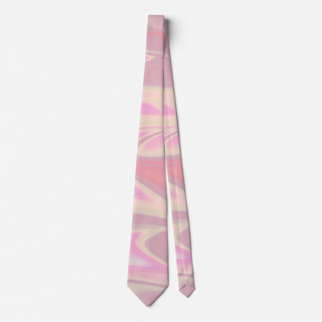 Pretty stylish modern elegant pink marble  neck ti neck tie (Front)