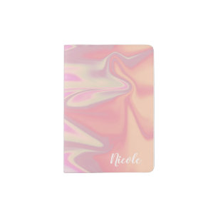 Pretty stylish modern elegant pink marble passport holder