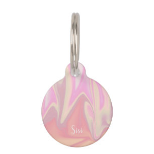 Pretty stylish modern elegant pink marble pet ID tag