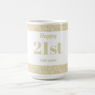 Pretty stylish personalized birthday mug gift 21st