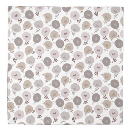 Pretty Stylized Floral Pattern Duvet Cover