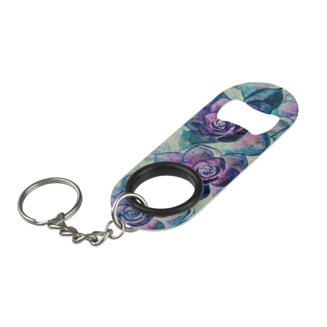 Pretty #Succulent Plants Keychain Bottle Opener (Front Angled)