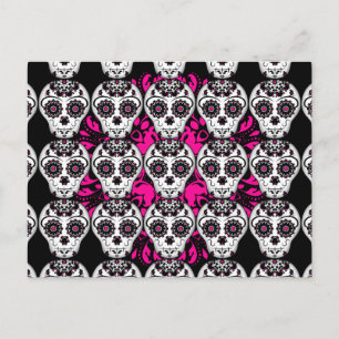 Pretty sugar skulls postcard