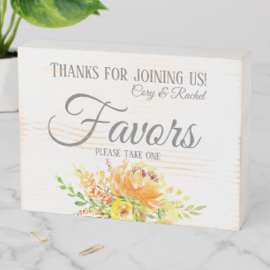 Pretty Summer Bouquet Favors Wooden Box Sign