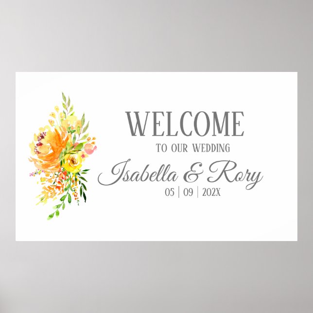 Pretty Summer Bouquet Wedding Poster (Front)