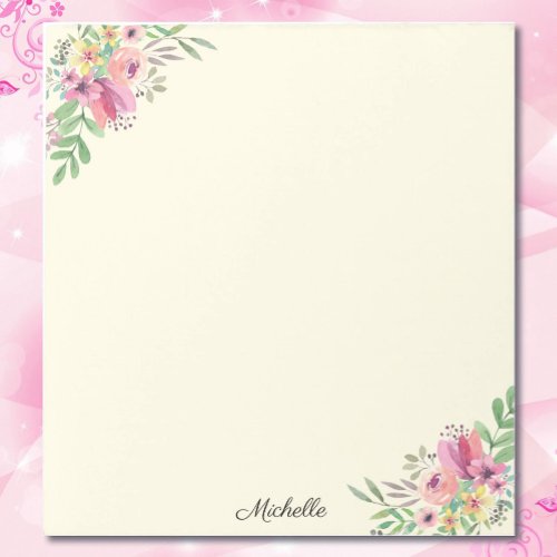 Pretty Summer Flowers Notepad YOUR TEXT