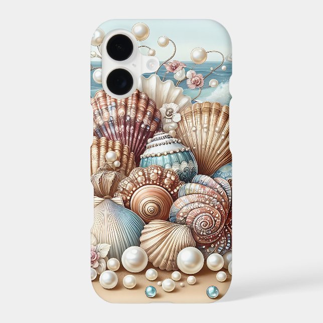 PRETTY SUMMER SEASHELLS AND PEARLS  iPhone CASE (Back)