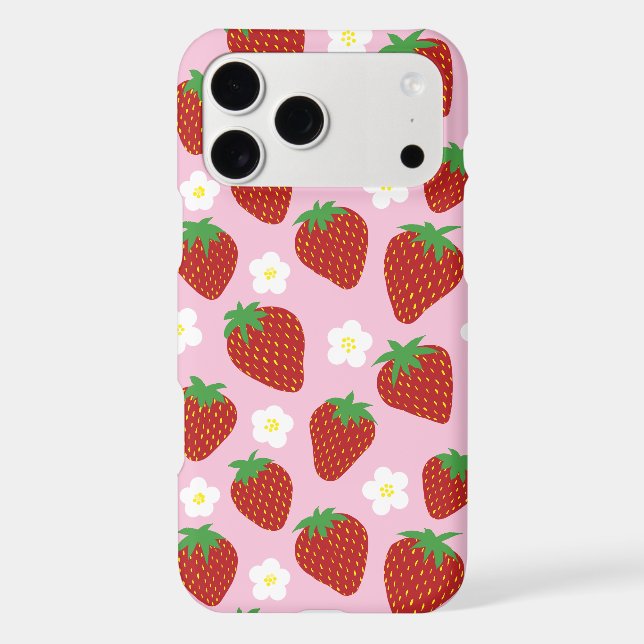 Pretty summer strawberry pattern iPhone case (Back)