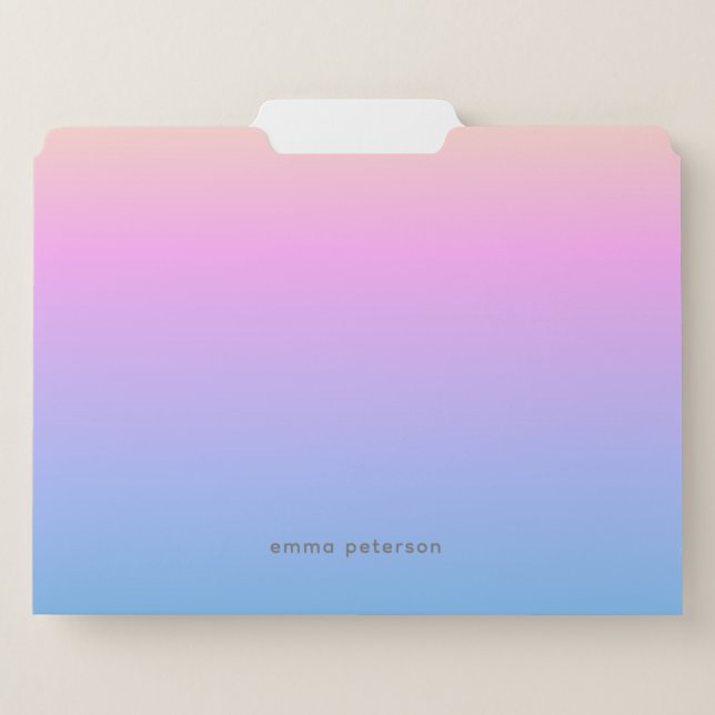 Pretty Summer Sunset Vibe Gradient File Folder (Front Center)