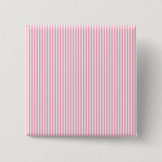 Pretty Summer Time Bubble Gum Pink Striped Pattern Pinback Button (Front)