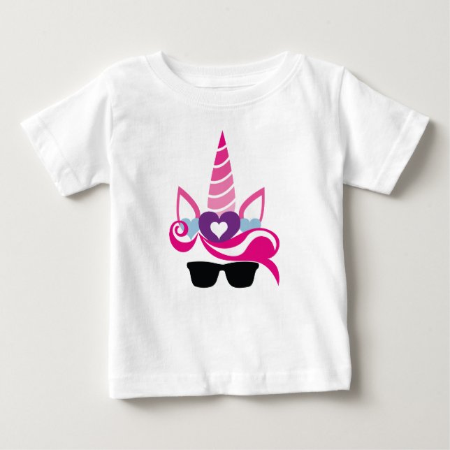 Pretty Summer Unicorn Baby T-Shirt (Front)