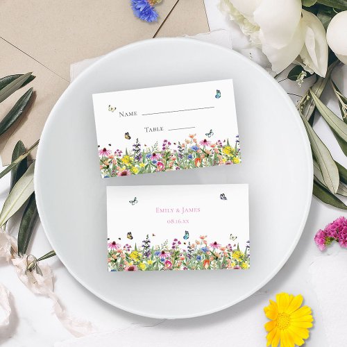 Pretty Summer Wildflowers Wedding Place Card