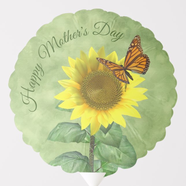 Pretty Sunflower and Butterfly Balloon (Front)