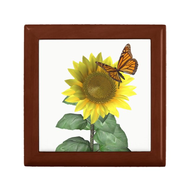 Pretty Sunflower and Butterfly Jewelry Box (Front)