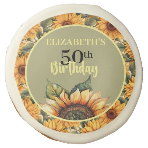 Pretty Sunflower Birthday Party Sugar Cookie