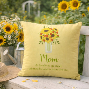 Pretty Sunflower Bouquet for Mom Throw Pillow