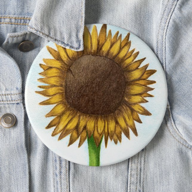 Pretty Sunflower Button (In Situ)