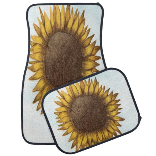 Pretty Sunflower Car Floor Mat