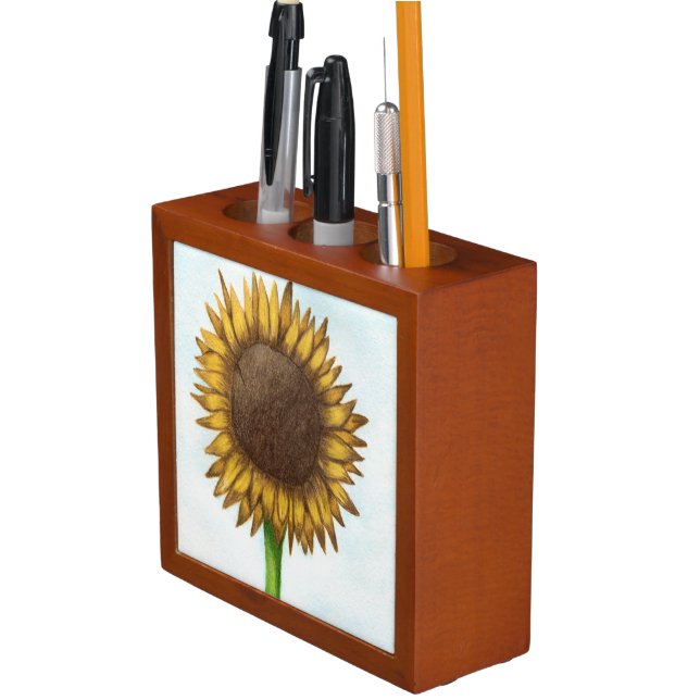 Pretty Sunflower Desk Organizer (In Situ)
